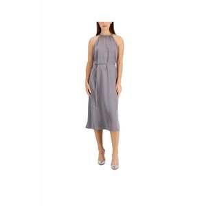 NWT INC Halter Midi Dress Brushed Nickel Grey Size 10: Classic, CBK, Minimalist